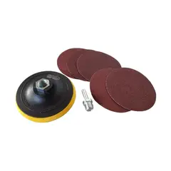 UYUSTOOLS - Set X 3 Discos Pulir 4 1/2 Pulgadas con 5 Lijas Eje 5/8 Pulgadas