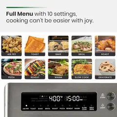 undefined - Horno Tostador Retro VAL CUCINA con Freidora de Aire y Convección 10 en 1