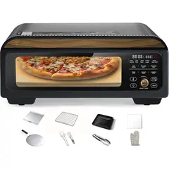 undefined - Horno de Pizza Eléctrico RyRot 800°F con Pantalla LED y Control Táctil