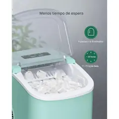 SILONN - Máquina de Hielo Portátil 9 Cubos en 6 Minutos Producción de 12 kg/día Autolimpiante