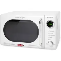 NOSTALGIA - Microondas Retro de 20 Litros 700 W con Bloqueo Infantil y 12 Modos de Cocción Color Blanco