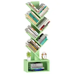 undefined - Estantería de Árbol Yoobure 6 Estantes Vertical de Madera para Libros y CD con Diseño Moderno Compacto