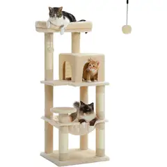 undefined - Gimnasio para Gatos de 5 Niveles PETEPELA con Hamaca Grande y Marco Metálico con Altura de 116 cm
