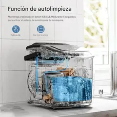 CRZOE - Máquina para Hacer Hielo Portátil Producción de 12 kg/día con Función de Autolimpieza y Asa Integrada