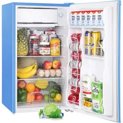 undefined - Mini Refrigerador Upstreman de 90 Litros con Congelador y Termostato Color Azul Bebé