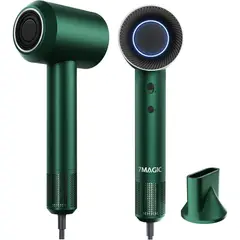 7MAGIC - Secador de Pelo Iónico de 1400 W con Motor sin Escobillas y Anillo LED Tricolor