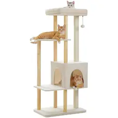 undefined - Gimnasio para Gatos PAWZ Road en Madera de 135 cm con Postes y Cama