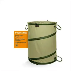 FISKARS - Bolsa Plegable para Jardín de 30 Galones con Asas Resistentes