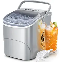 ELECTACTIC - Máquina para Hacer Hielo Producción de 12 kg/día con Autolimpieza y 2 Tamaños de Hielo