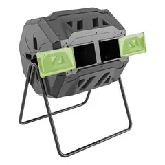 undefined - Compostador Giratorio EJWOX de 163 Litros con Doble Cámara y Alta Ventilación