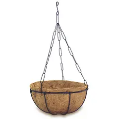 CASA BONITA - Canasta Sencilla Capacho De Coco Colgante 24cm Café