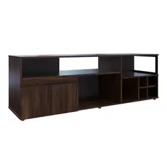 JUST HOME COLLECTION - Mesa Tv Con Cava Ori 53x160x44 cm Café Oscuro-Negro