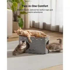 undefined - Casa Para Gatos DownyPaws PeekaPurr Con Diseño Plegable Y Espacio Doble