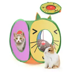 undefined - Cubo Plegable para Gatos con Agujeros Interactivos para Juegos y Descanso