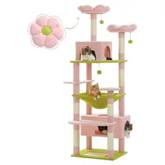 undefined - Gimnasio para Gatos Grande Pawz Road Con Rascadores Hamaca y Almohadas Rosa