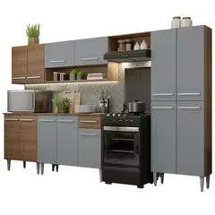 MADESA - Cocina Integral Emilly 2.90m Marrón/Gris 01