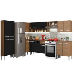MADESA - Cocina Integral De Esquina Emilly Moon 4.80m Marrón/Negro