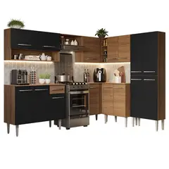 MADESA - Cocina Integral De Esquina Emilly 4.20m Marrón/Negro 02