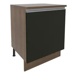 MADESA - Mueble De Cocina Bajo Glamy 60Cm 1 Puerta Marrón/Negro