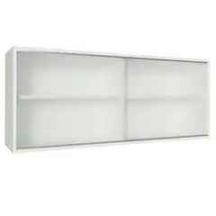 MADESA - Mueble De Cocina Superior Con 2 Puertas Corredizas De Cristal 1.20 M Blanco
