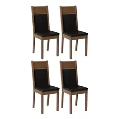 MADESA - Kit 4 Sillas de Comedor 4280 Marrón/negro