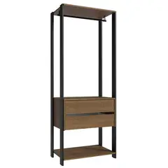 MADESA - Closet Abierto Valencia 2 Cajones 70 Cm Marrón/Negro