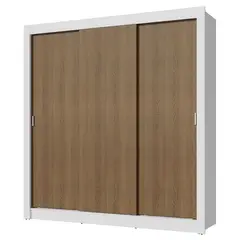 MADESA - Closet Nobre 3 Puertas Corredizas Blanco/Marrón
