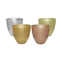 DISTRI ABC - Matera Plástica Redonda Metalizada 37x36 cm Colores Surtidos