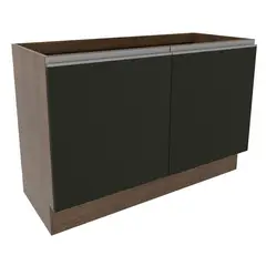 MADESA - Mueble De Cocina Bajo Glamy 1.20m 2 Puertas Marrón/Negro