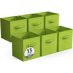 SORBUS - Cajas Organizadoras de Tela con Asas Plegables para Estantes y Armarios
