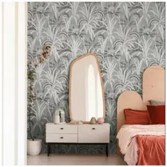 A S CREATION - Papel Colgadura Floral Gris Negro 53 Cm X 10 M