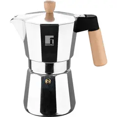 BERGNER - Cafetera en Aluminio para 6 Tazas con Mango y Pomo de Madera de Haya 300ml