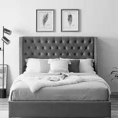 undefined - Cabecero Queen de Lujo Essen 160X150 Microfibra Gris