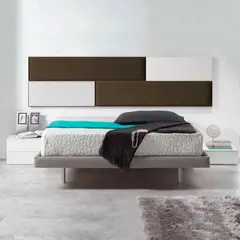 undefined - Cabecero King de Lujo Haifa 200X200 Ecocuero Café-Blanco