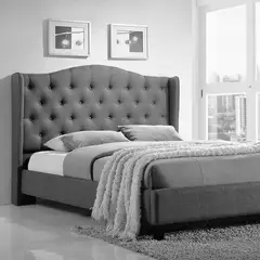 undefined - Cabecero de Lujo Bolonia Gris Microfibra 160X150