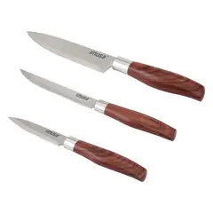 IMUSA - Set x3 Cuchillos Talent Madera