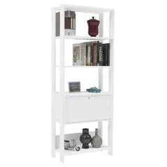 BERTOLINI - Estanteria Biblioteca Match con Puerta en Mdp 166x63cm Blanco