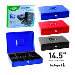 POINTER - Caja Metálica para Dinero 14.5" - 9.5 X 22 X 9.5 cm