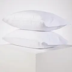 DISTRIHOGAR - Set de 2 Fundas Hotel 52x82 cm 200 Hilos Blanco