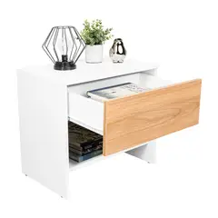 RTA DESIGN - Mesa de Noche Dasel 46x50x35 Rta Fresno Blanco