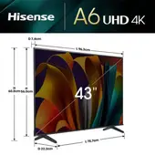 HISENSE - Televisor 43" 43a6n Smart Tv 4k