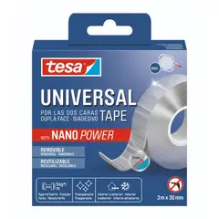 TESA - Cinta Doble Faz Reutilizable Nano 30mm x 30ml