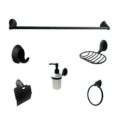 INKORPORAR - Set X 6 Accesorios baño Nott negro metalicos