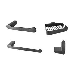 INKORPORAR - Set X 4 Accesorios Baño Kass Gun Metal Satinado