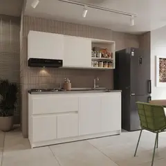JUST HOME COLLECTION - Cocina Integral 1.8 Metros Zay Niebla Beige Brillante Sin Mesón
