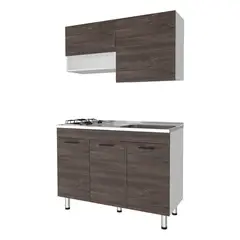 undefined - Cocina Integral 1.20 Metros Malcolm Incluye Mesón Poceta Izquierda con 2 Fogones a Gas Just Home Collection