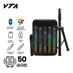 VTA PLUS - Amplificador Recargable Trípode + Micrófono 50W Rms