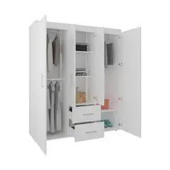 VIRTUAL MUEBLES - Closet Bariloche Eco 178X150Cm Blanco 4 Puertas