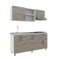 undefined - Cocina Integral 1.80 Metros Turquia Austral Incluye Mesón Poceta Izquierda con 4 Fogones a Gas Just Home Collection