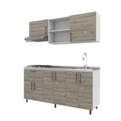 undefined - Cocina Integral 1.80 Metros Turquia Austral Incluye Mesón Poceta Izquierda con 4 Fogones a Gas Just Home Collection